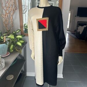 Vintage Carol Patterson Colorblock Knit Dress ~ Made n Italy ~ 10